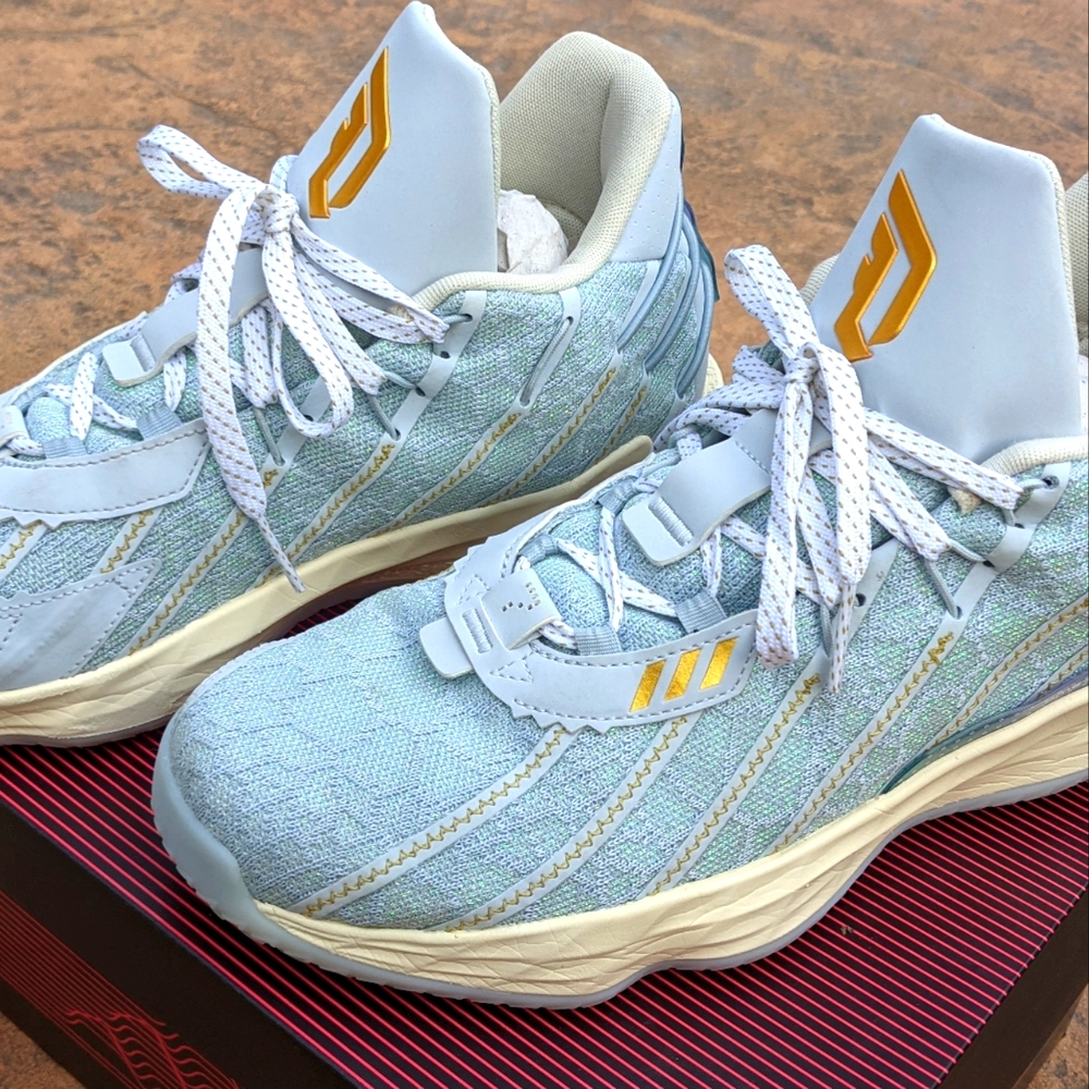 Adidas Dame 7 Damian Lillard Halo Blue White Christmas Mens Sz 10.5